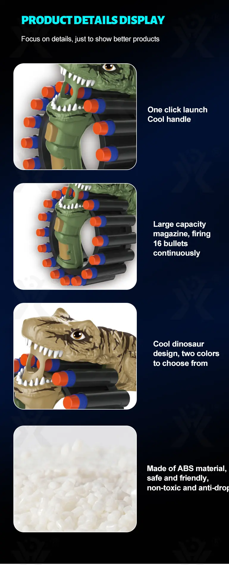Soft Bullet Gun Toy with Dinosaur Shape · TV10192 · detail image 6 of 8