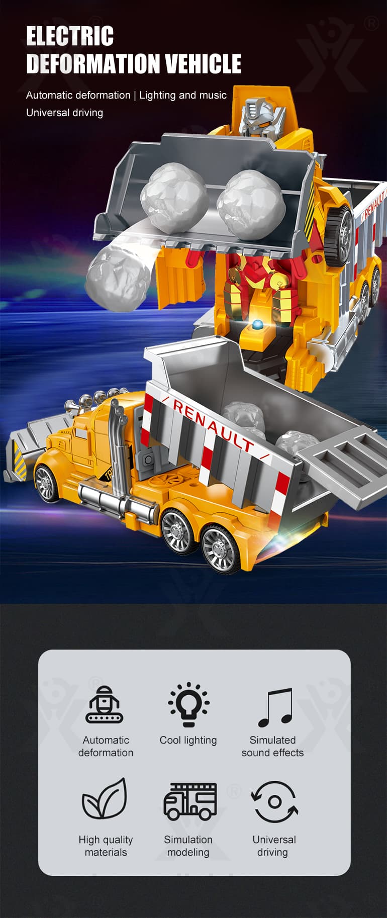 Kids Deformation Bulldozer, Engineer Truck Vehicle Toys Supplier · TV10177 · detail image 1 of 7