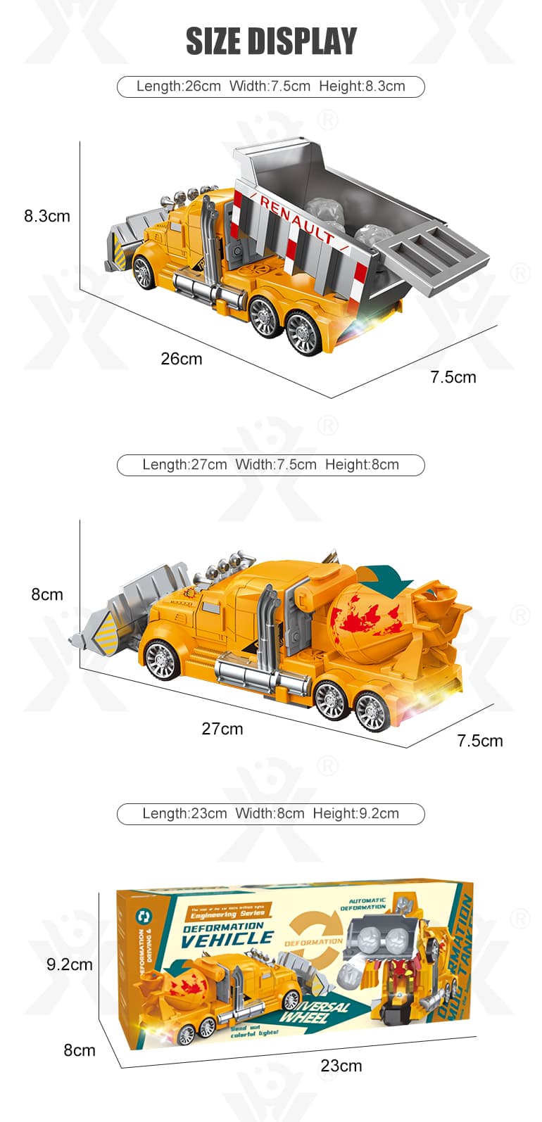 Kids Deformation Bulldozer, Engineer Truck Vehicle Toys Supplier · TV10177 · detail image 7 of 7