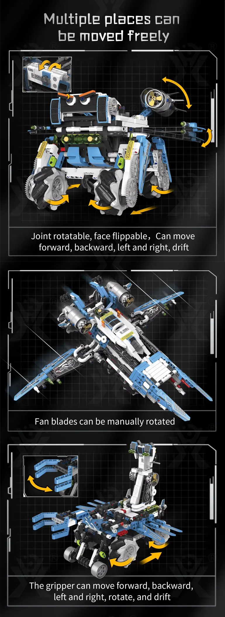 3 in 1 Programmable Robotics Kit with Remote and App Control, STEM Educational Building Toy For Kids · TV10129 · detail image 2 of 6