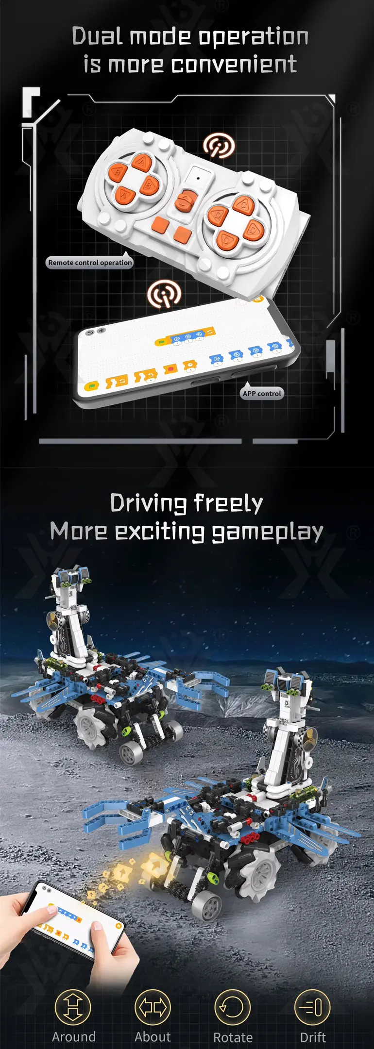 3 in 1 Programmable Robotics Kit with Remote and App Control, STEM Educational Building Toy For Kids · TV10129 · detail image 3 of 6