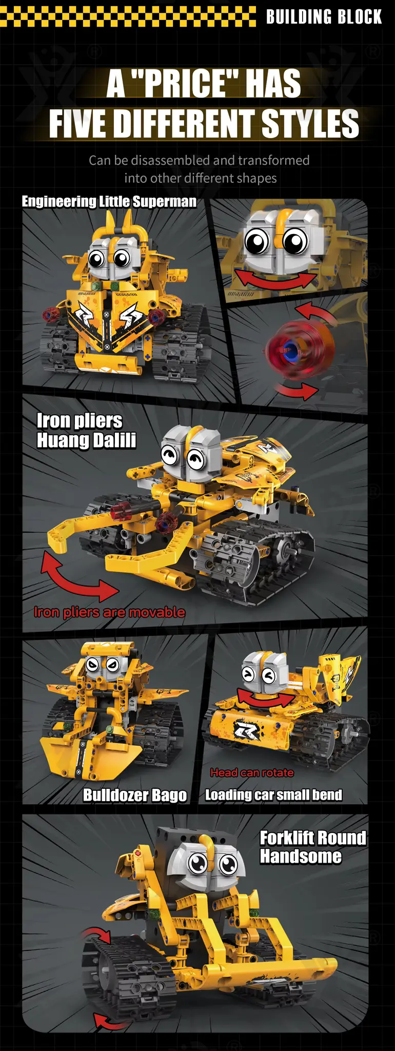 5-in-1 Robot Building Set, Remote and App Control Compatible · TV10138 · detail image 2 of 6