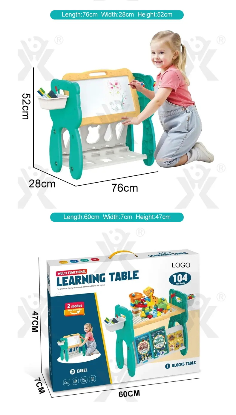 Multi-Functional Learning Table & Art Easel, Drawing Board & Building Blocks Set Toy- Educational Toys Factory Supply · TV10130 · detail image 9 of 9