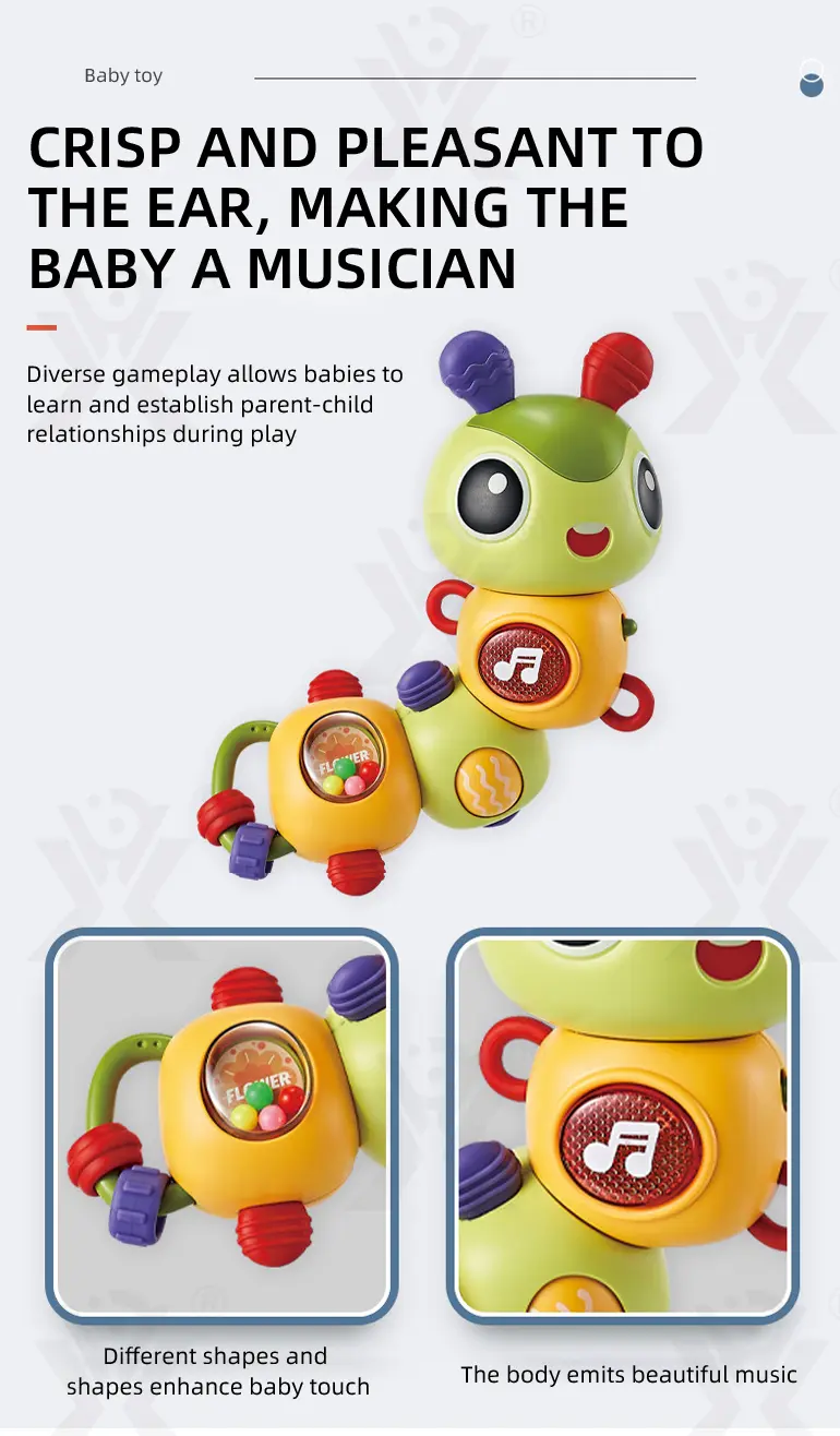 Electric Caterpillar Toy with Music, Sound, Lighting, and 360 Degree Rotation · TV10122 · detail image 3 of 7