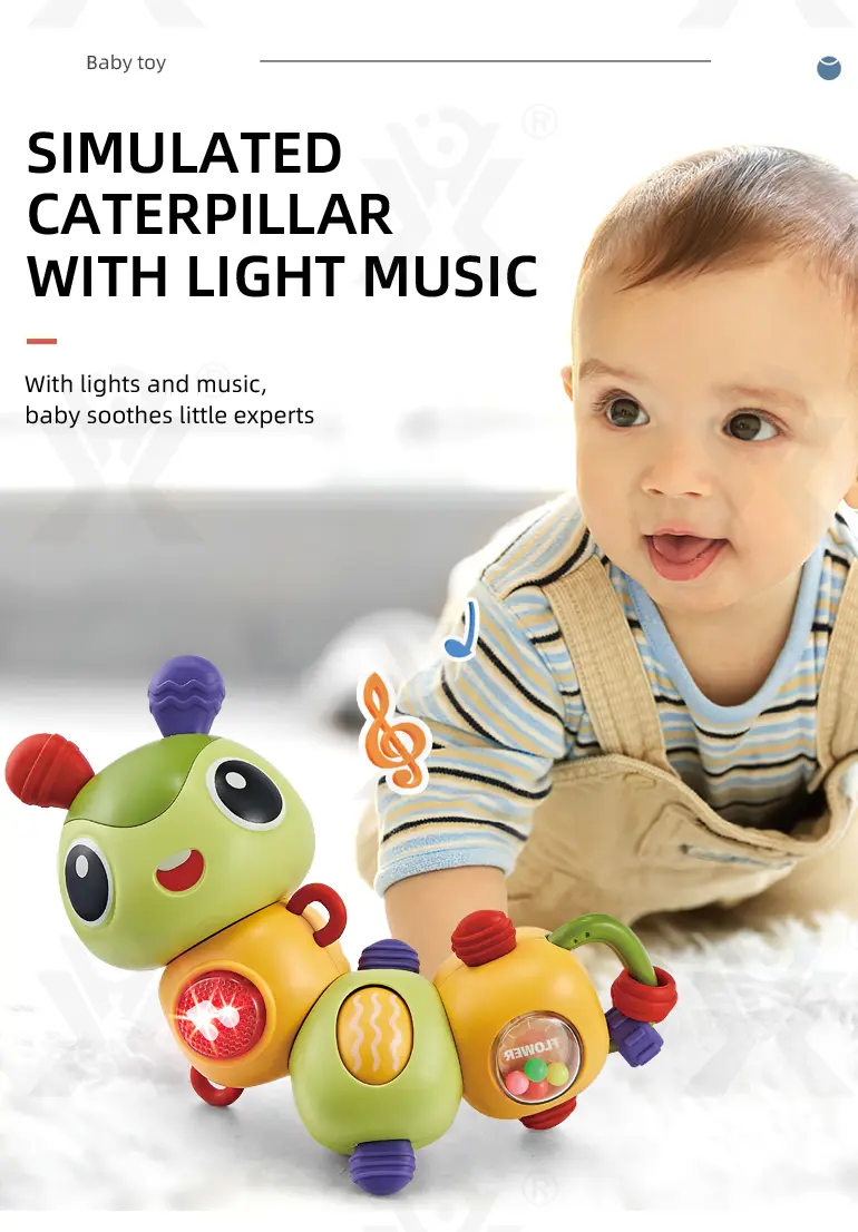 Electric Caterpillar Toy with Music, Sound, Lighting, and 360 Degree Rotation · TV10122 · detail image 4 of 7