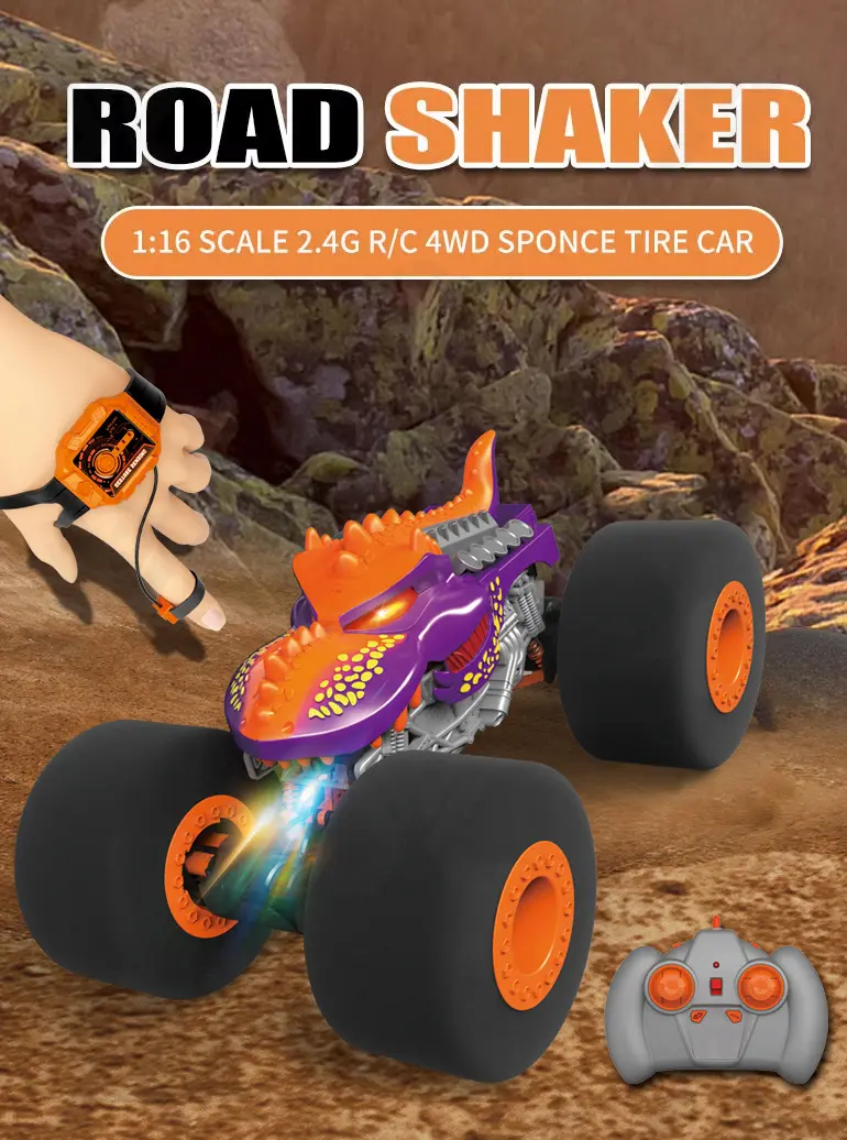 Gesture RC Dinosaur Car Toys,1:16 Dinosaur Monster Truck RC Stunt Car with Music Light Spray Mist · TV10121 · detail image 1 of 6