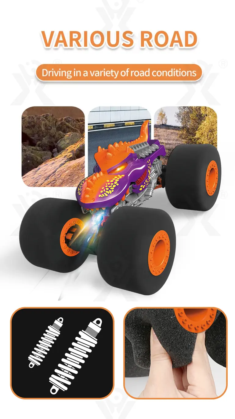 Gesture RC Dinosaur Car Toys,1:16 Dinosaur Monster Truck RC Stunt Car with Music Light Spray Mist · TV10121 · detail image 3 of 6
