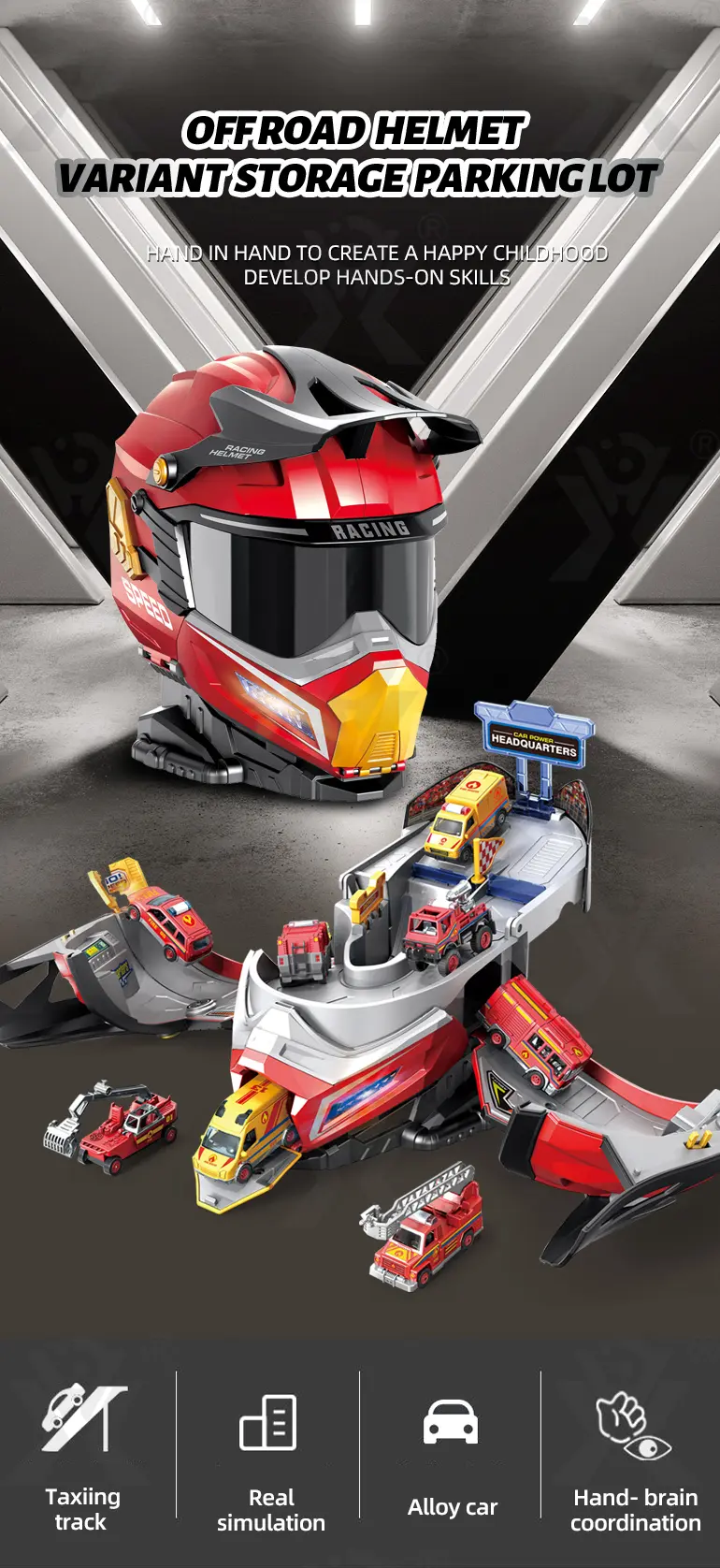 2-in-1 Helmet Transforms Racer Track Set · TV10141 · detail image 1 of 8