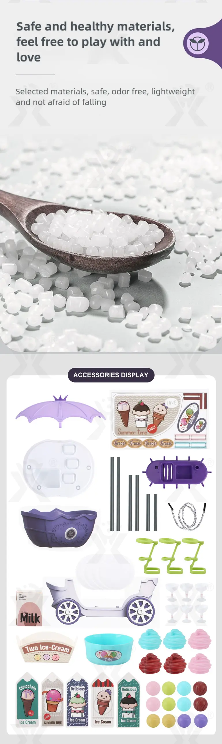 Simulated Ice Cream Princess Cart Toy, Play House Toys · TV10163 · detail image 6 of 7