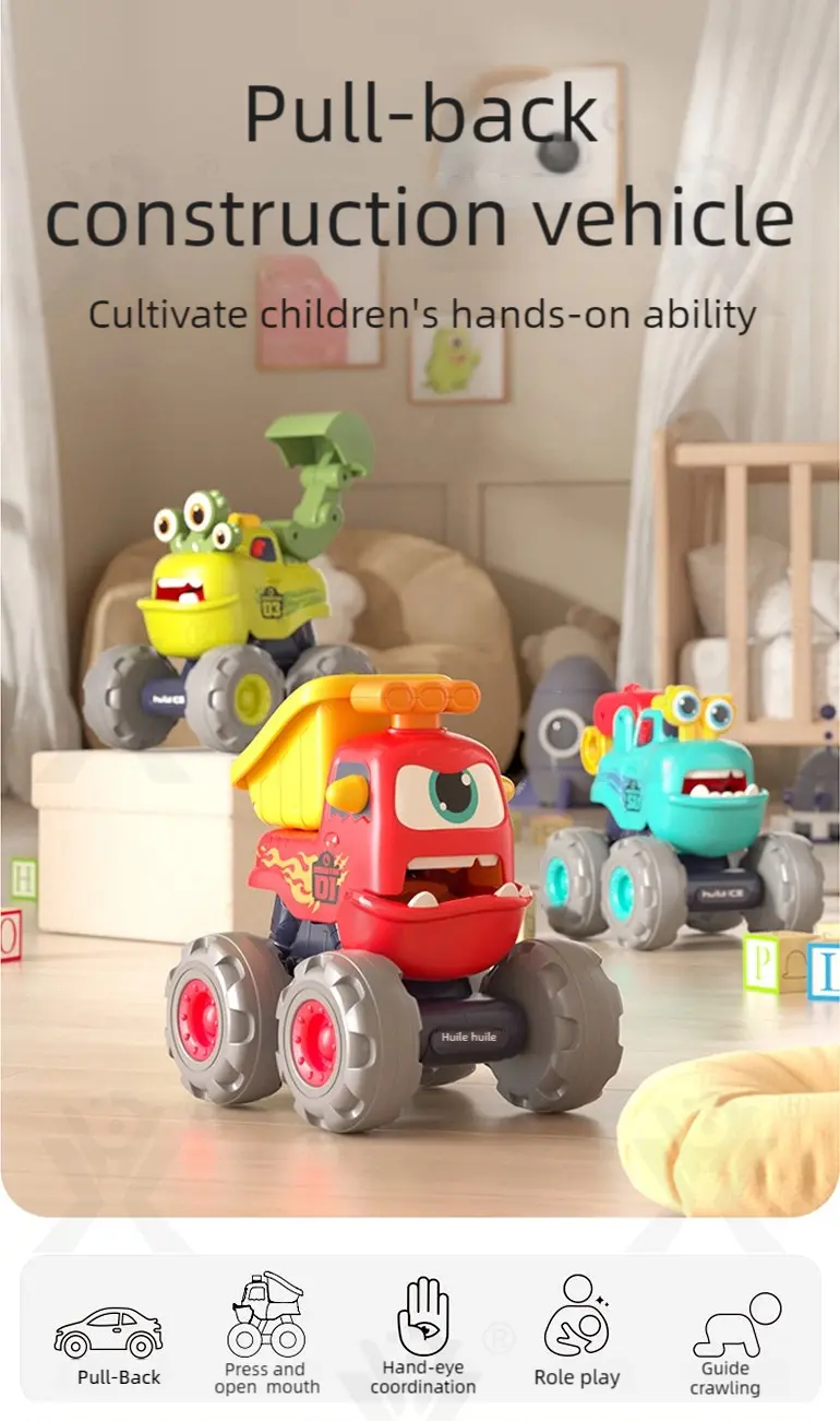 Pull Back Monster Car Toy, Fun Monster Construction Truck · TV10156 · detail image 1 of 11