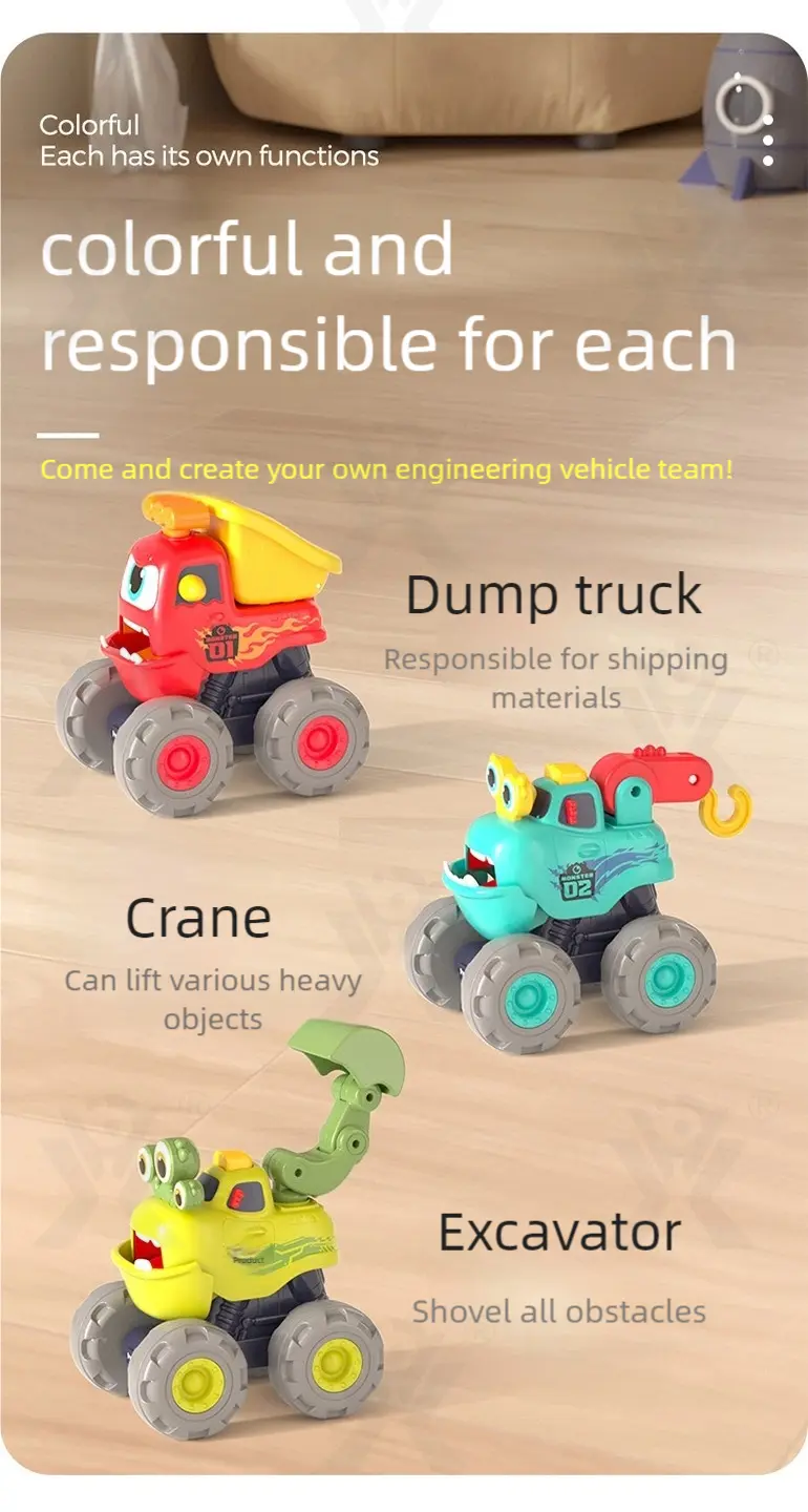 Pull Back Monster Car Toy, Fun Monster Construction Truck · TV10156 · detail image 3 of 11