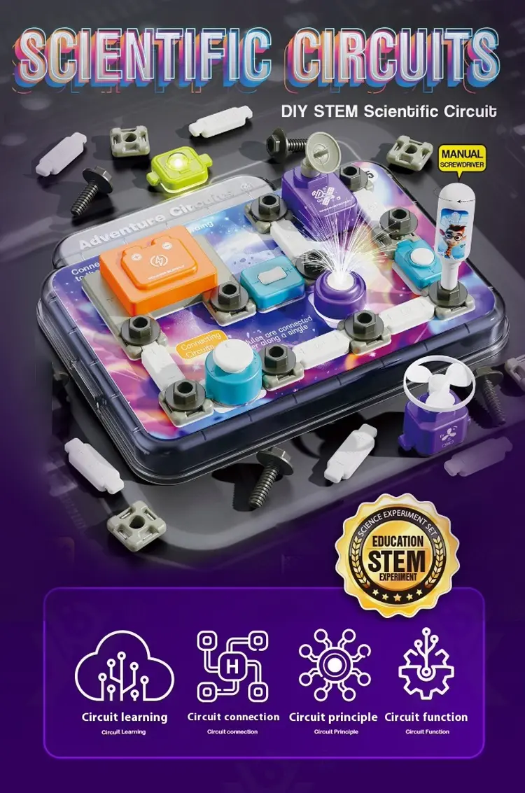 Science Toy Set, DIY Scientific Circuits Set, 45 Pieces, 6 Cards · TV10135 · detail image 1 of 6