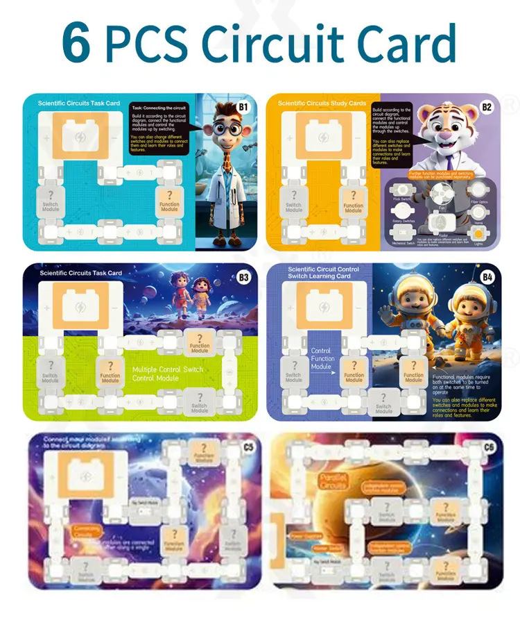 Science Toy Set, DIY Scientific Circuits Set, 45 Pieces, 6 Cards · TV10135 · detail image 5 of 6