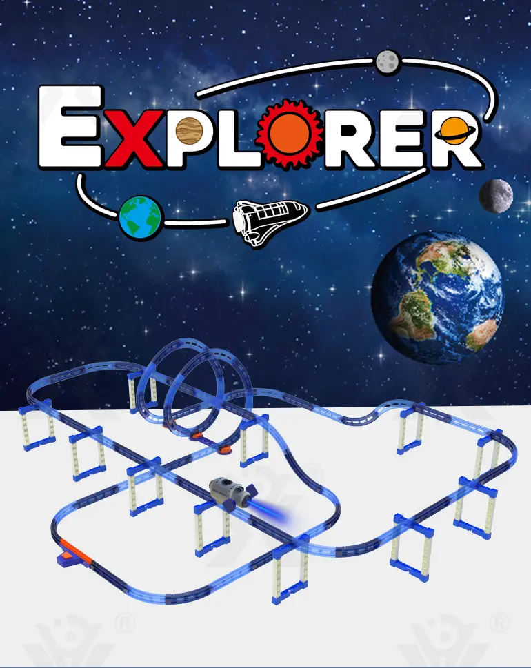 Plastic Space Theme Assemble Building Block Electric Track Toy Set · TV10124 · detail image 1 of 5