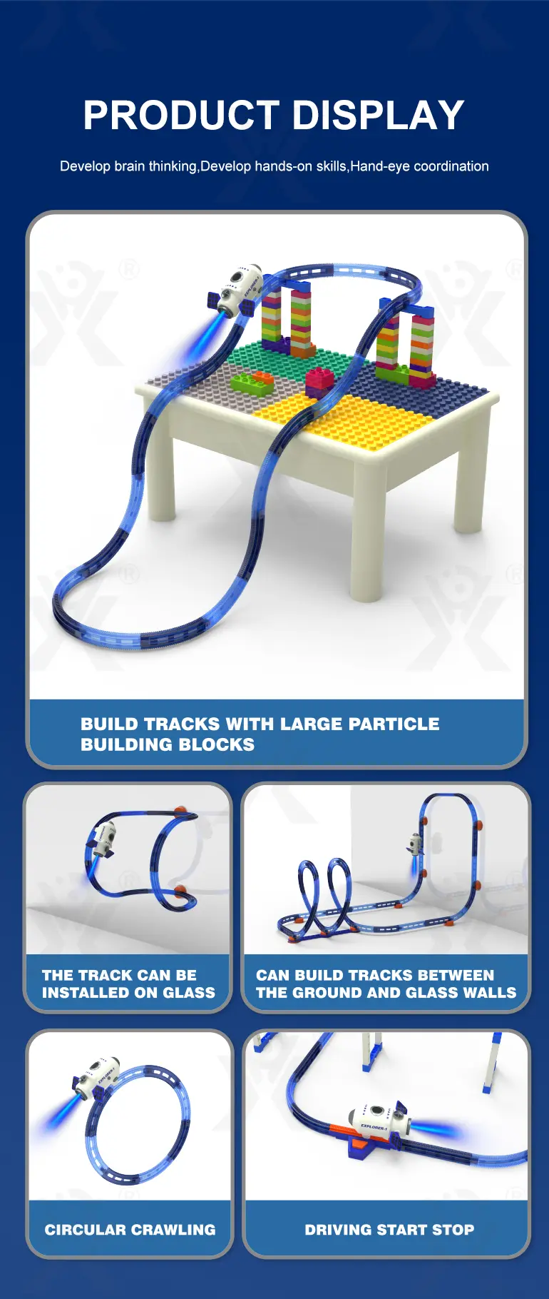 Plastic Space Theme Assemble Building Block Electric Track Toy Set · TV10124 · detail image 2 of 5