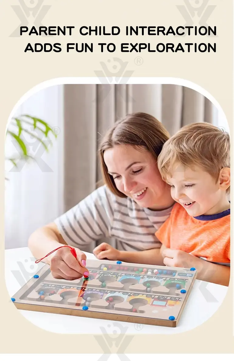 Wooden Train Magnetic Maze, Montessori Magnetic Toy for Kids · TV10132 · detail image 2 of 4