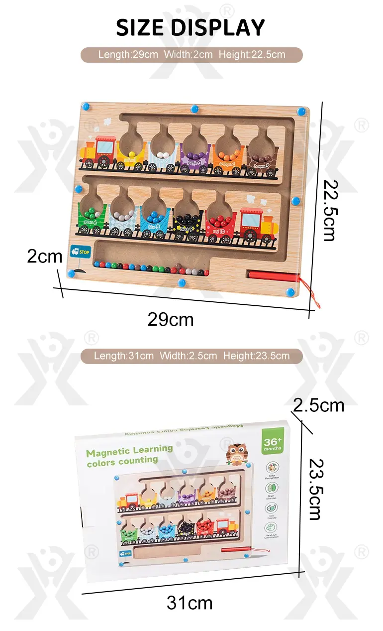 Wooden Train Magnetic Maze, Montessori Magnetic Toy for Kids · TV10132 · detail image 4 of 4