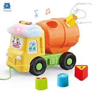 Shape Matching Vehicle Toy, Musical Building Block Car Toy