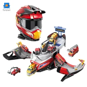 2-in-1 Helmet Transforms Racer Track Set
