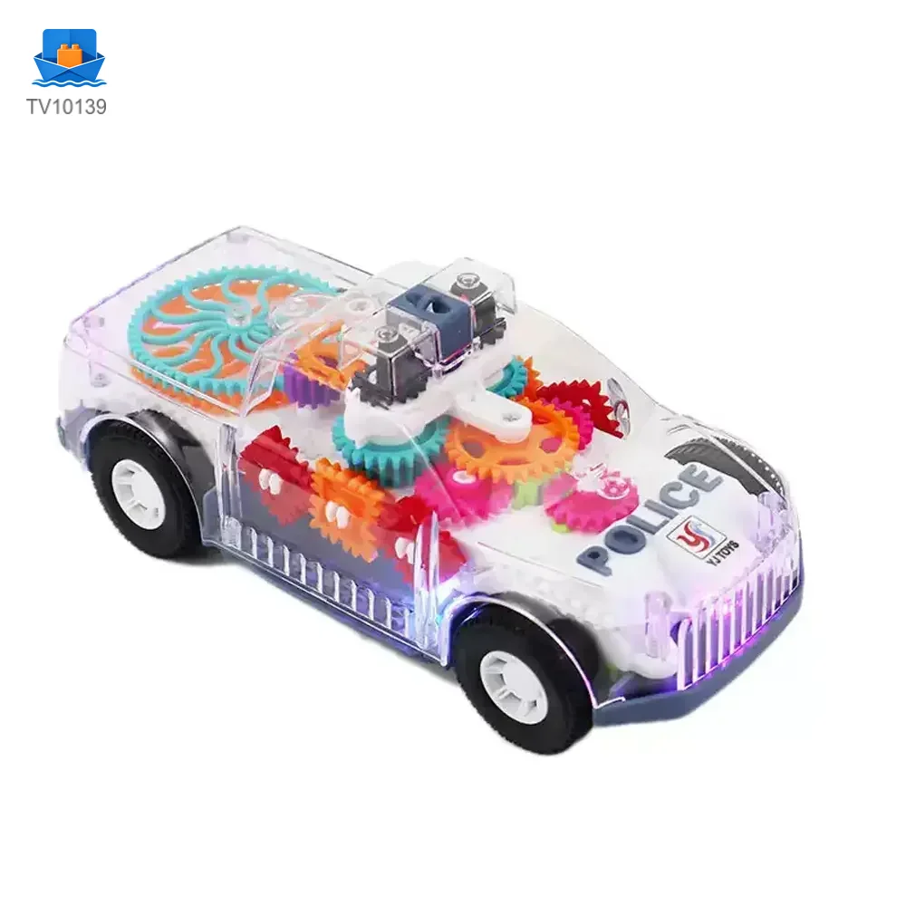 Kids Transparent Electric Police Car Gear Toy with Flashing Lights & Music · TV10139 · product photo 1 of 7