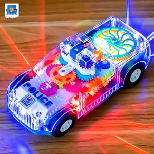 Kids Transparent Electric Police Car Gear Toy with Flashing Lights & Music · TV10139 · product photo 2 of 7