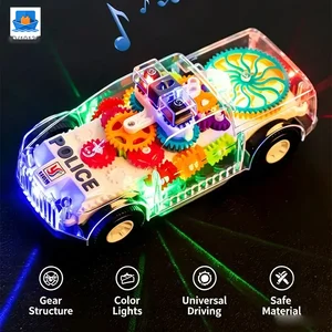 Kids Transparent Electric Police Car Gear Toy with Flashing Lights & Music · TV10139 · product photo 3 of 7