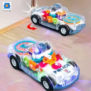 Kids Transparent Electric Police Car Gear Toy with Flashing Lights & Music · TV10139 · product photo 5 of 7