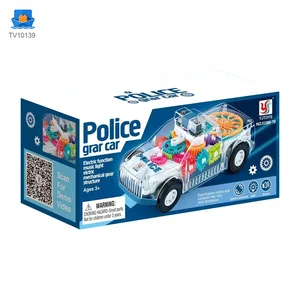 Kids Transparent Electric Police Car Gear Toy with Flashing Lights & Music · TV10139 · product photo 6 of 7