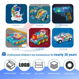 Kids Transparent Electric Police Car Gear Toy with Flashing Lights & Music · TV10139 · product photo 7 of 7