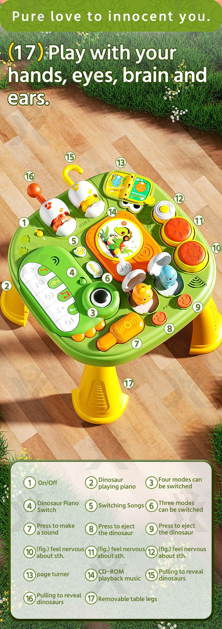 Baby Activity Center Table, Dinosaur Theme · TV10076 · detail image 5 of 13