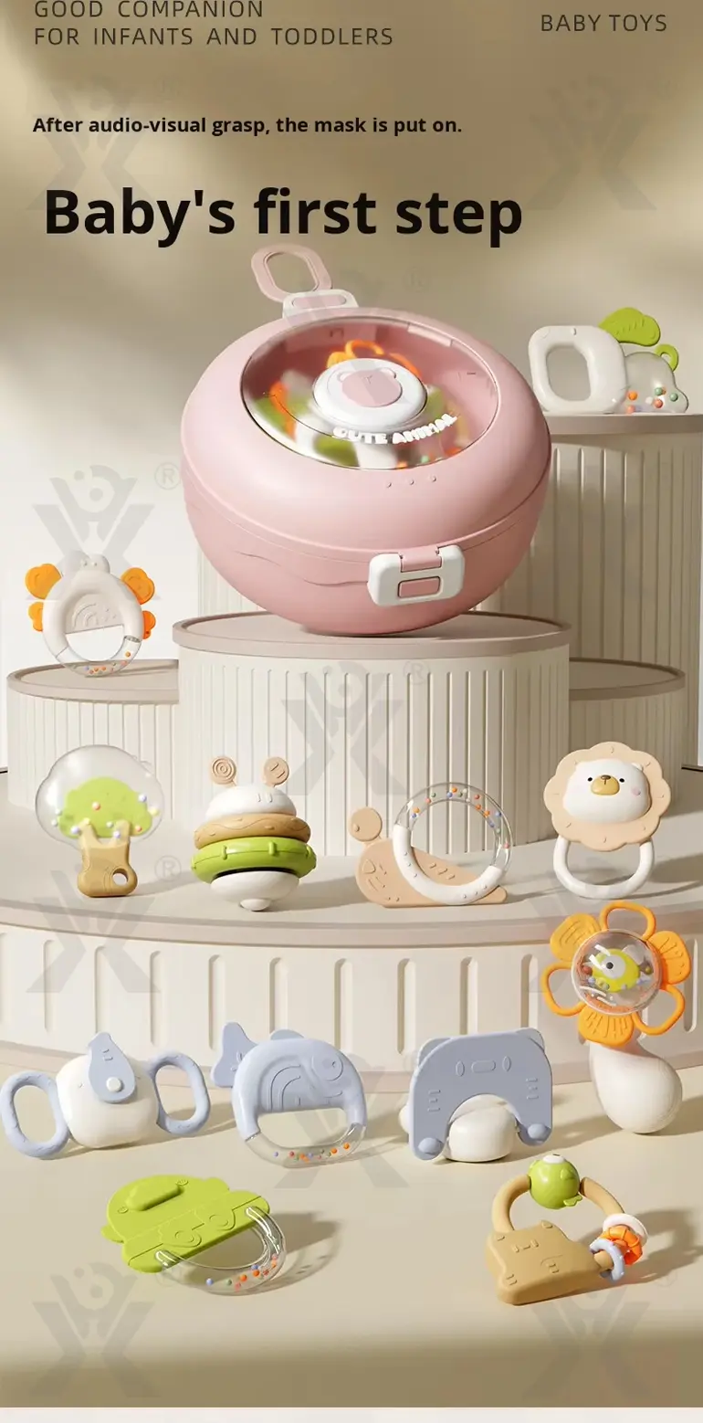 Baby Rattles Teethers Set with Storage Box, Infant Sensory Toys-toys for babies 6-12 months · TV10107 · detail image 1 of 10