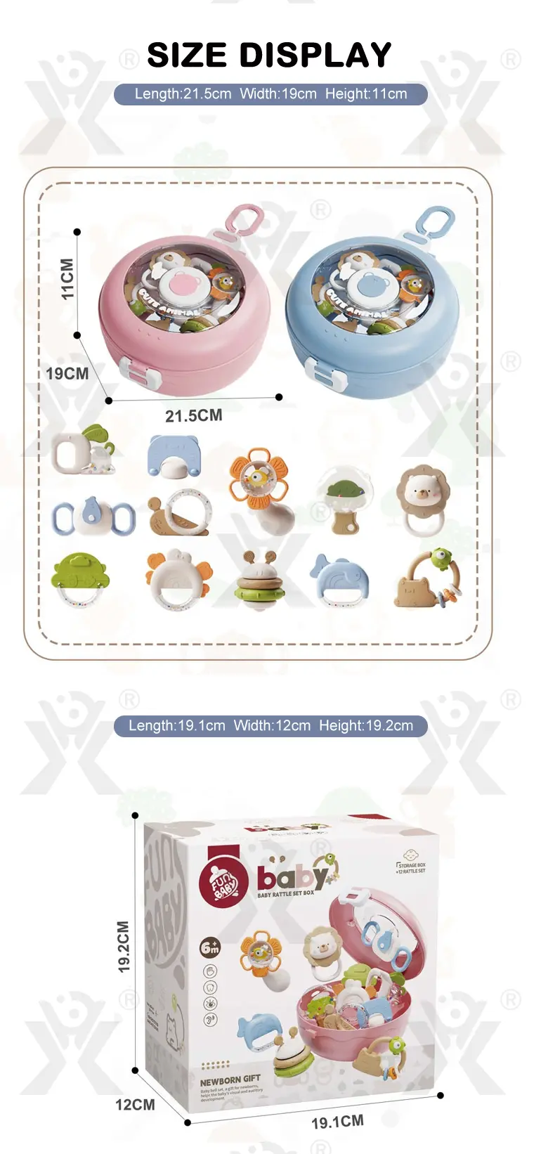 Baby Rattles Teethers Set with Storage Box, Infant Sensory Toys-toys for babies 6-12 months · TV10107 · detail image 10 of 10