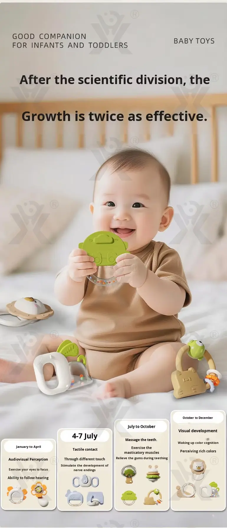Baby Rattles Teethers Set with Storage Box, Infant Sensory Toys-toys for babies 6-12 months · TV10107 · detail image 2 of 10