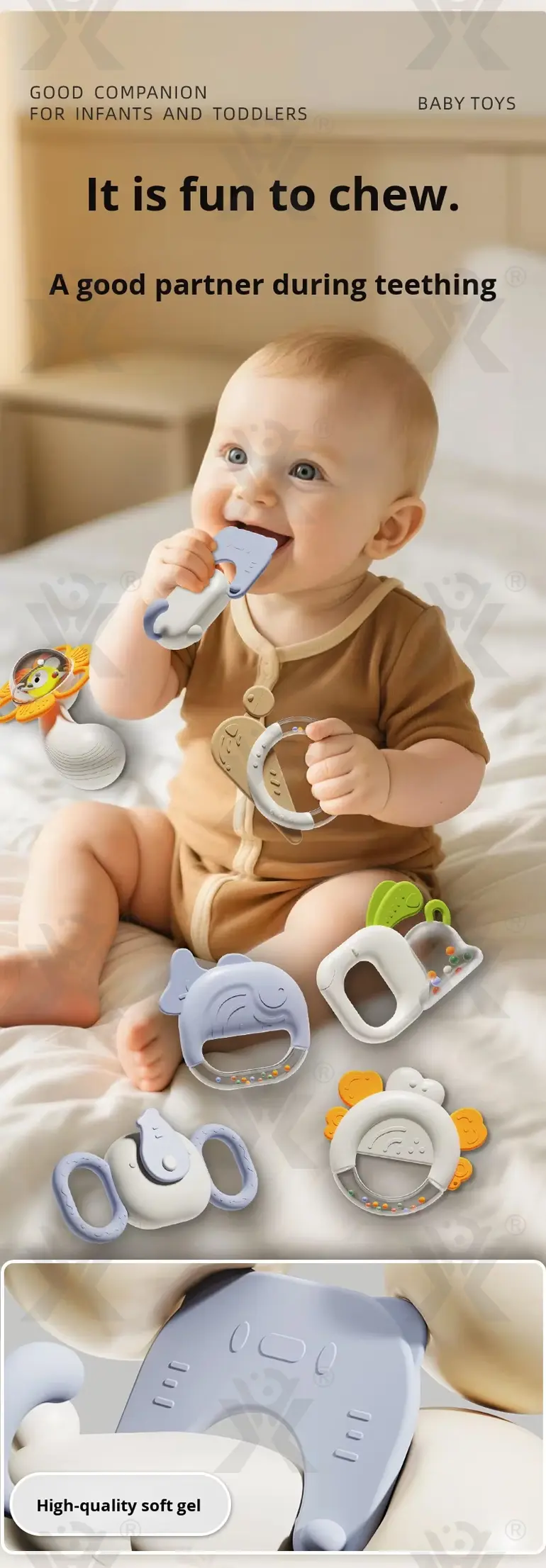 Baby Rattles Teethers Set with Storage Box, Infant Sensory Toys-toys for babies 6-12 months · TV10107 · detail image 4 of 10
