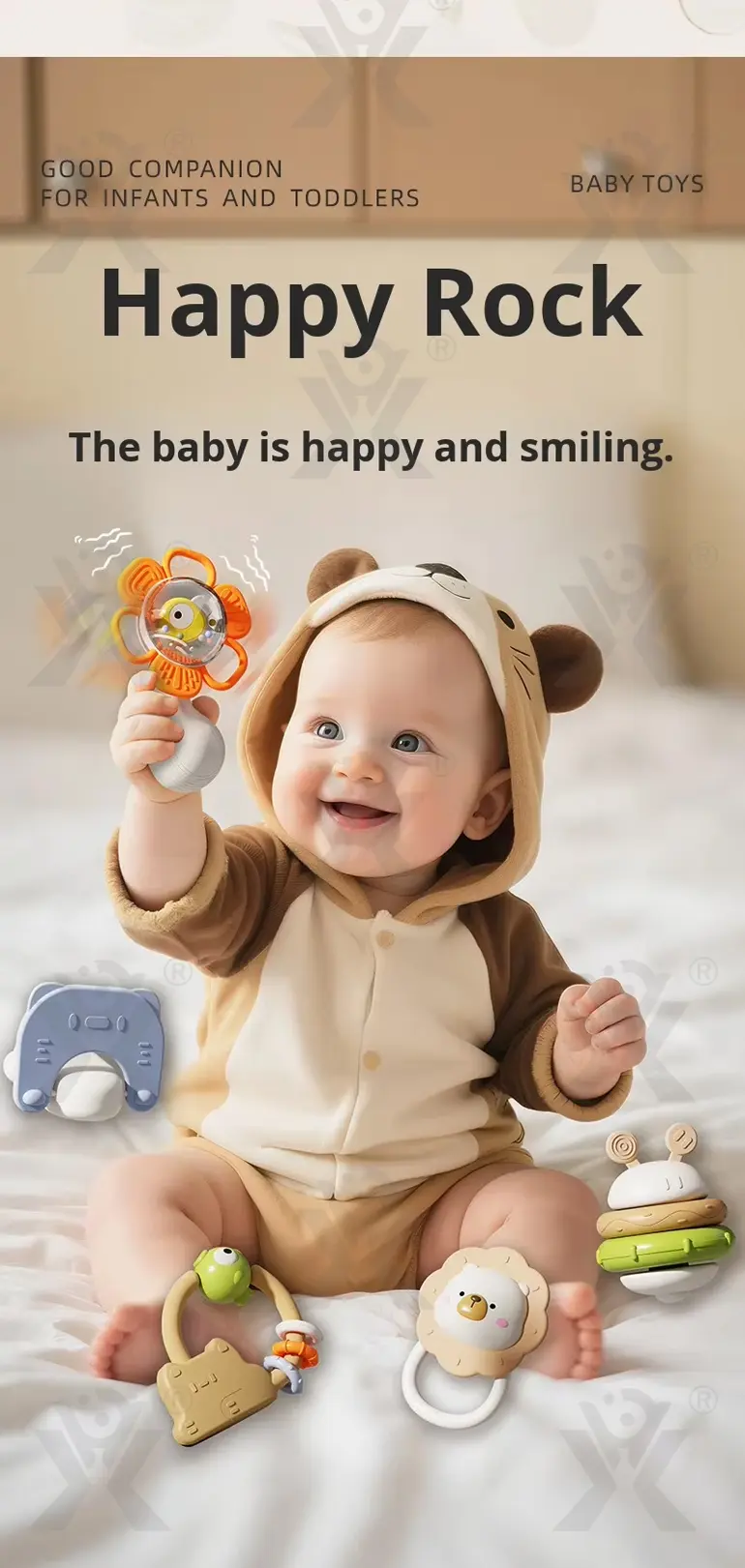 Baby Rattles Teethers Set with Storage Box, Infant Sensory Toys-toys for babies 6-12 months · TV10107 · detail image 6 of 10