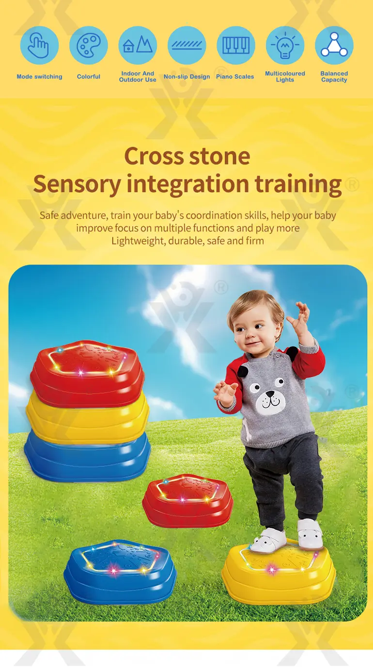 Balance Sensory Stepping Stones Indoor Outdoor Play With Light & Music-Baby Toys · TV10105 · detail image 2 of 5