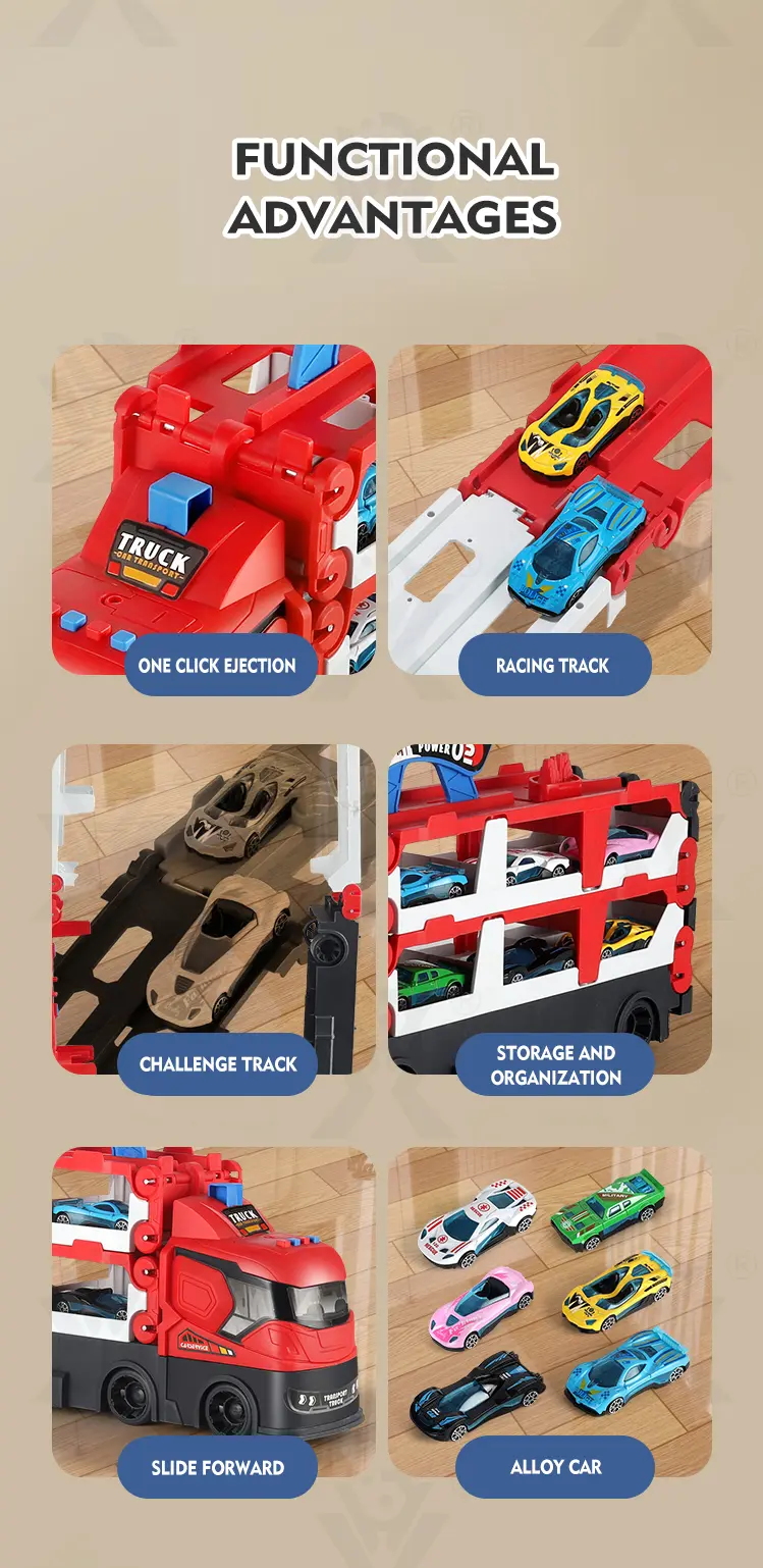 Carrier Truck Race Track Toddler Toys, Transport Truck Car Toy Foldable Track for Kids · TV10114 · detail image 2 of 10