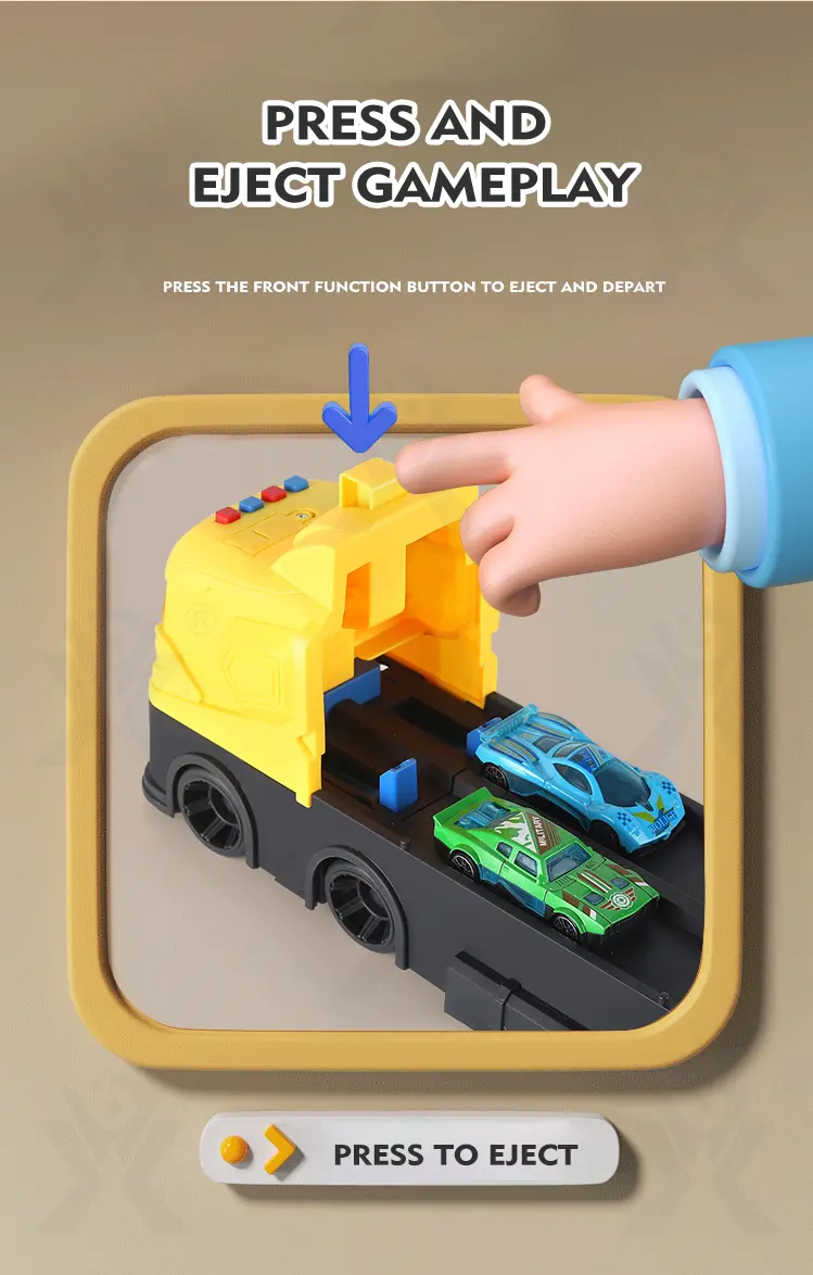 Carrier Truck Race Track Toddler Toys, Transport Truck Car Toy Foldable Track for Kids · TV10114 · detail image 4 of 10
