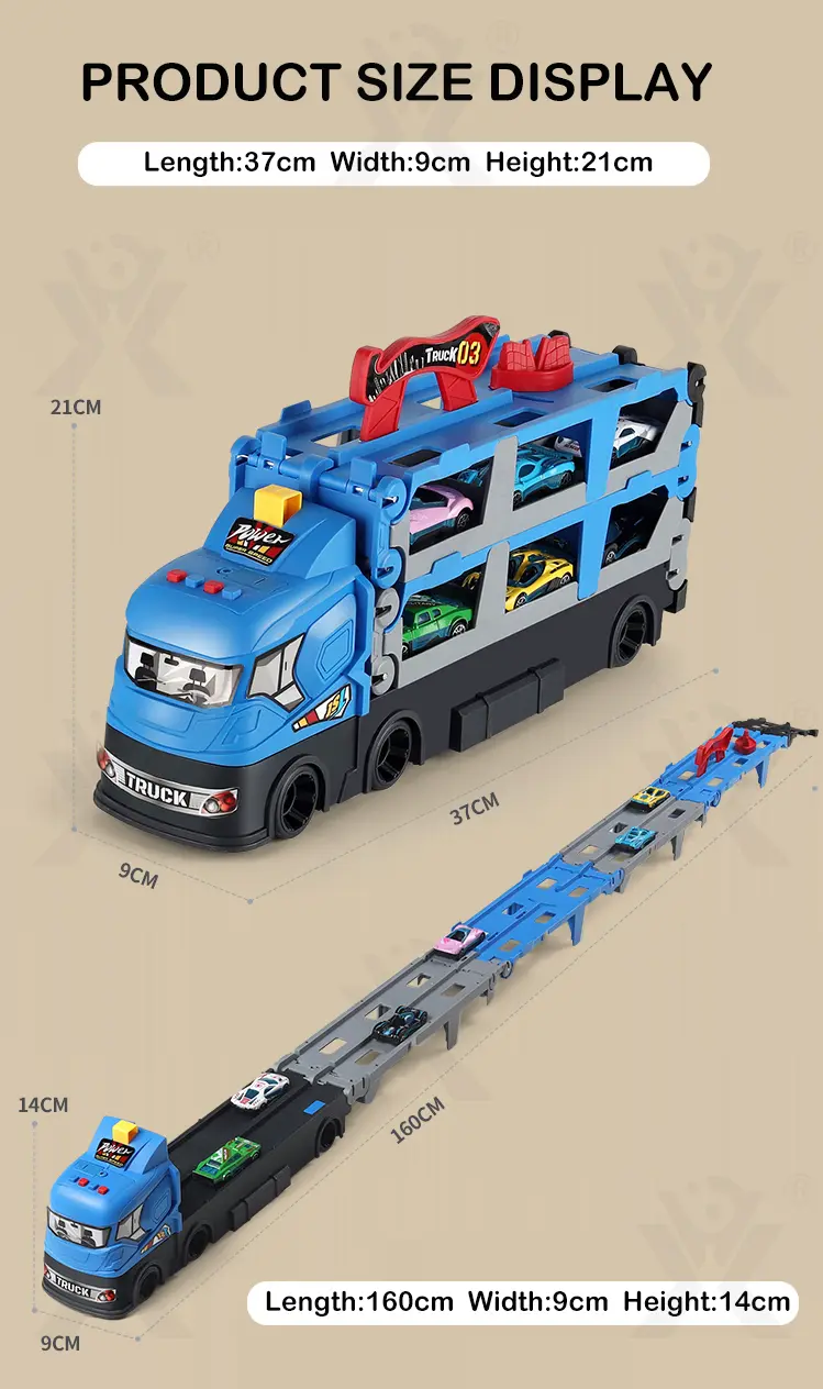 Carrier Truck Race Track Toddler Toys, Transport Truck Car Toy Foldable Track for Kids · TV10114 · detail image 9 of 10