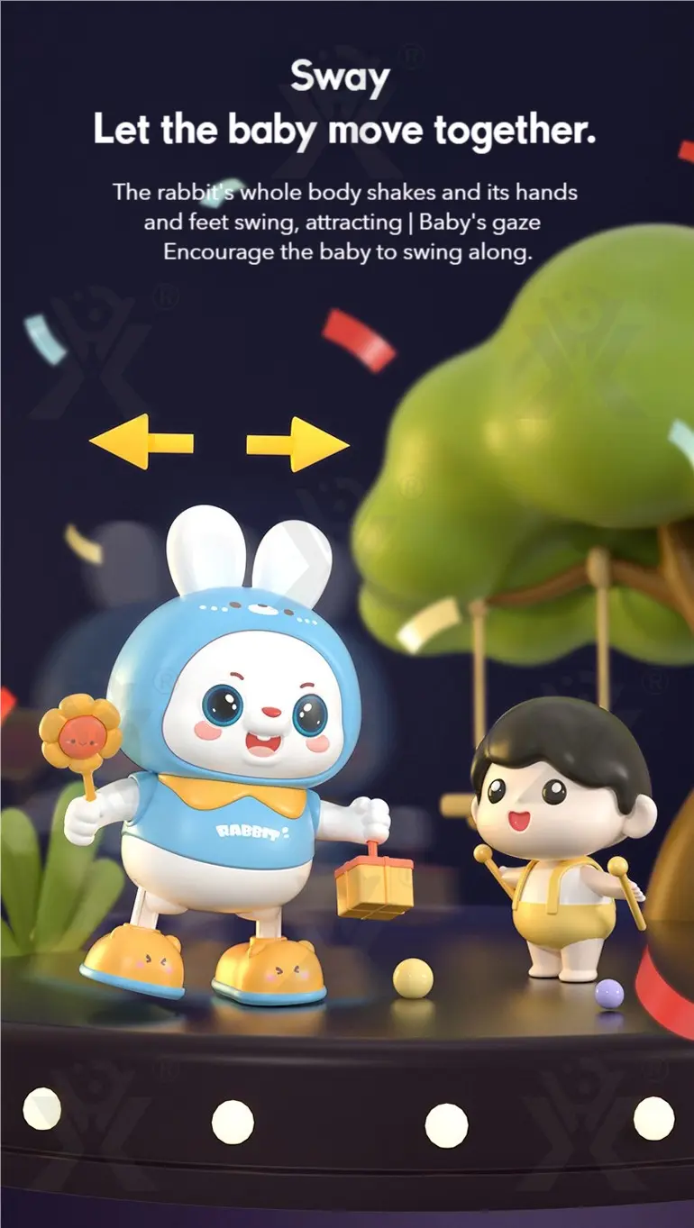 Dancing Rabbit Toy for Kids with Dynamic Music & Cool Lights · TV10084 · detail image 6 of 9
