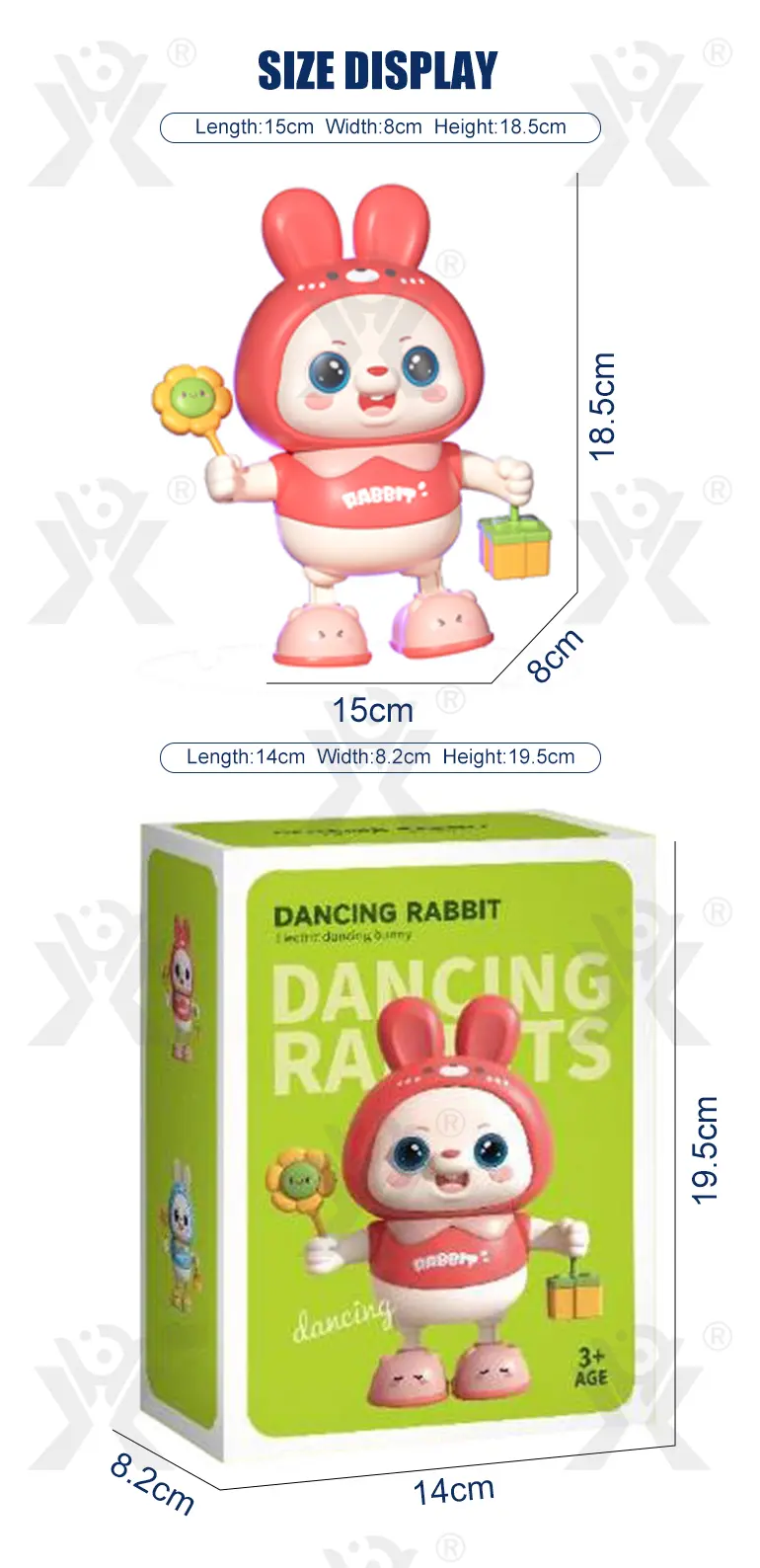 Dancing Rabbit Toy for Kids with Dynamic Music & Cool Lights · TV10084 · detail image 9 of 9