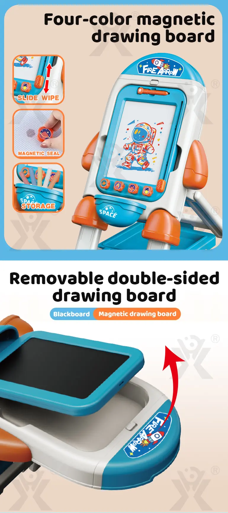 2 in 1 Magnetic Drawing Board & Blackboard · TV10092 · detail image 2 of 5