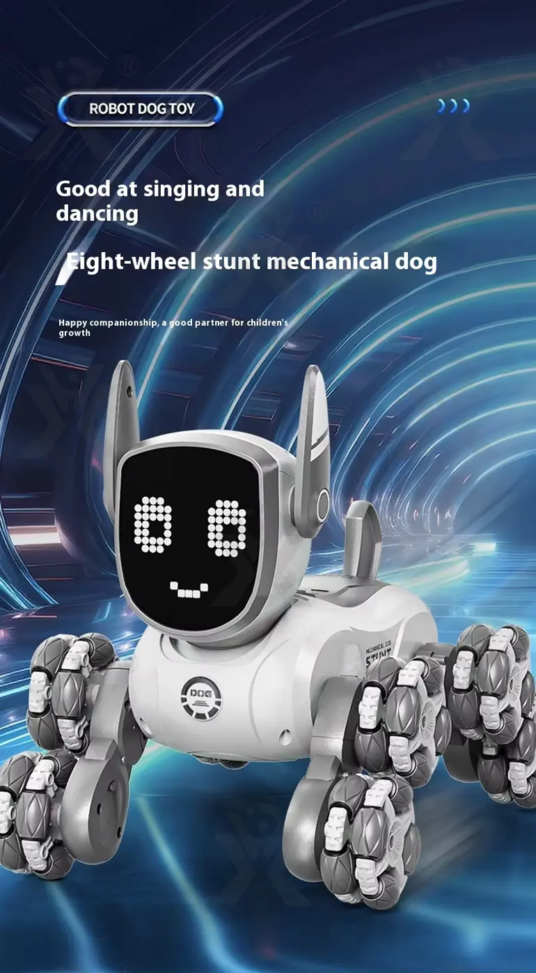 Intelligent Voice Control Eight-Wheel Stunt Robot Dog with Light and Music · TV10118 · detail image 1 of 11