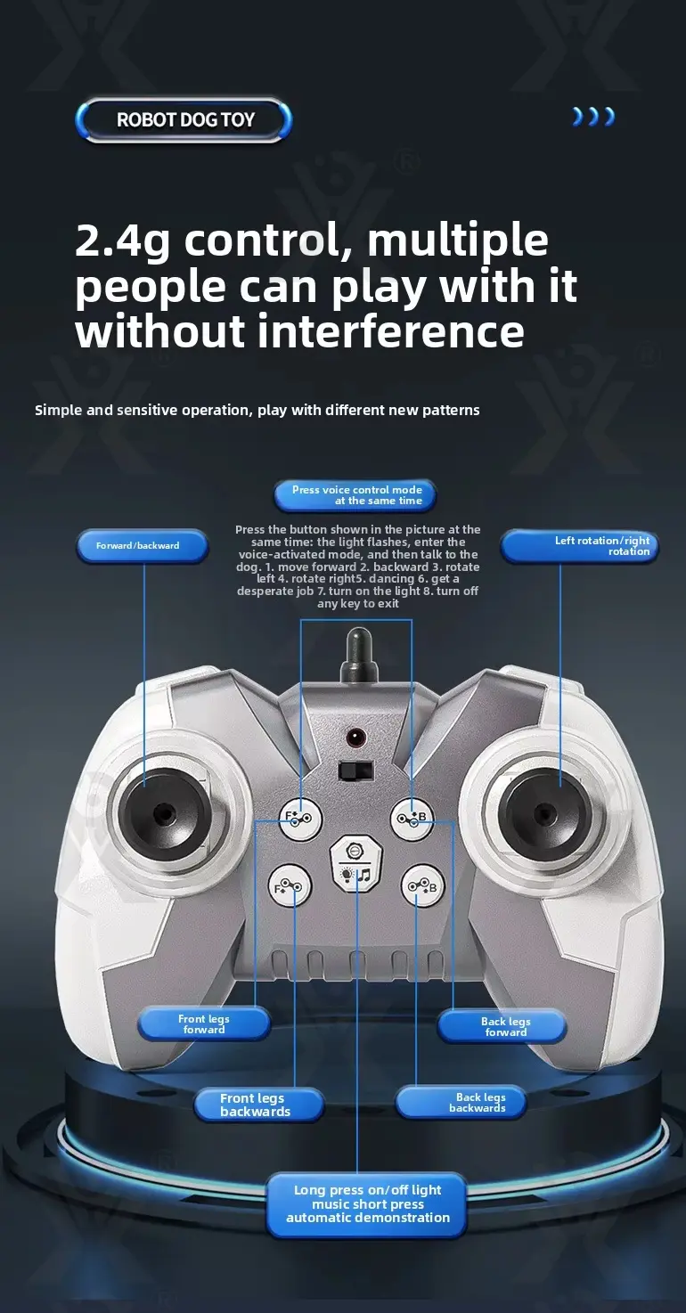 Intelligent Voice Control Eight-Wheel Stunt Robot Dog with Light and Music · TV10118 · detail image 10 of 11