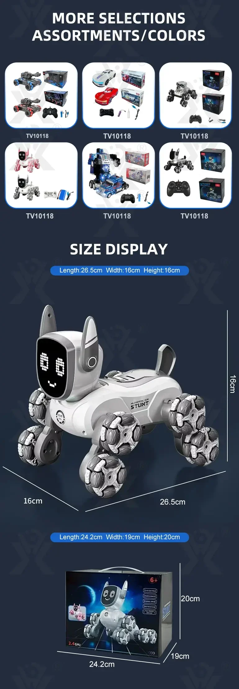 Intelligent Voice Control Eight-Wheel Stunt Robot Dog with Light and Music · TV10118 · detail image 11 of 11