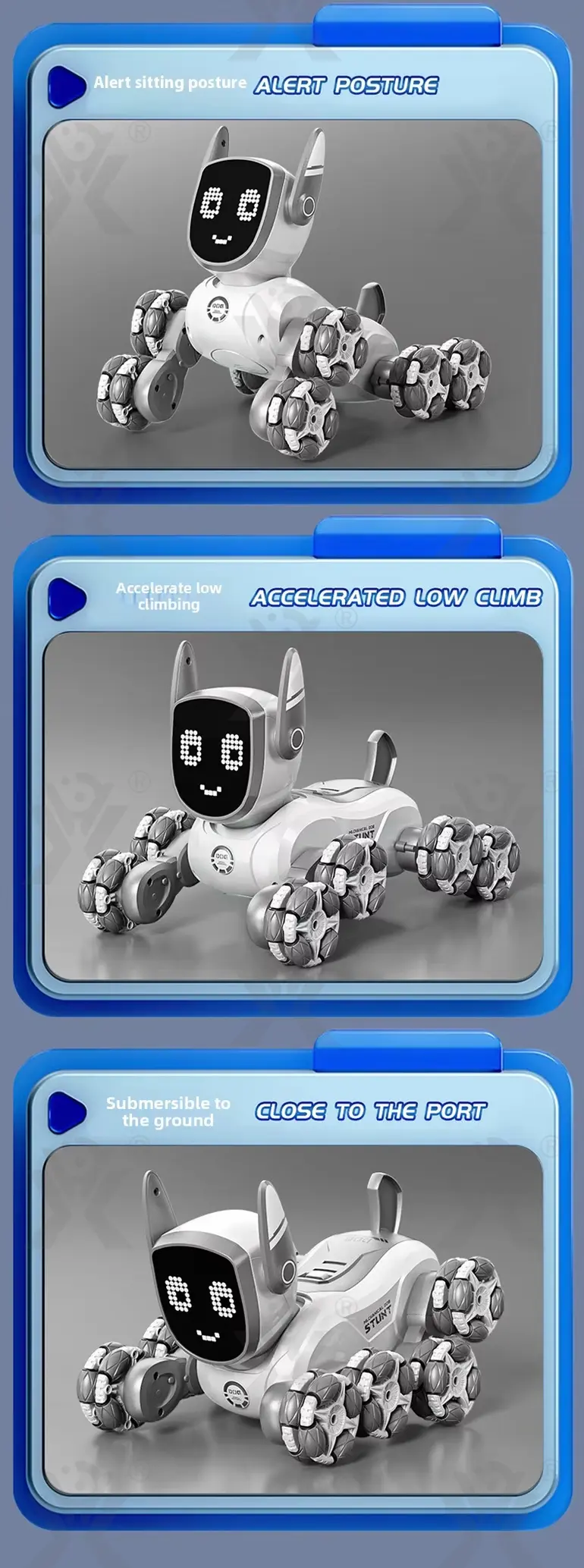 Intelligent Voice Control Eight-Wheel Stunt Robot Dog with Light and Music · TV10118 · detail image 4 of 11