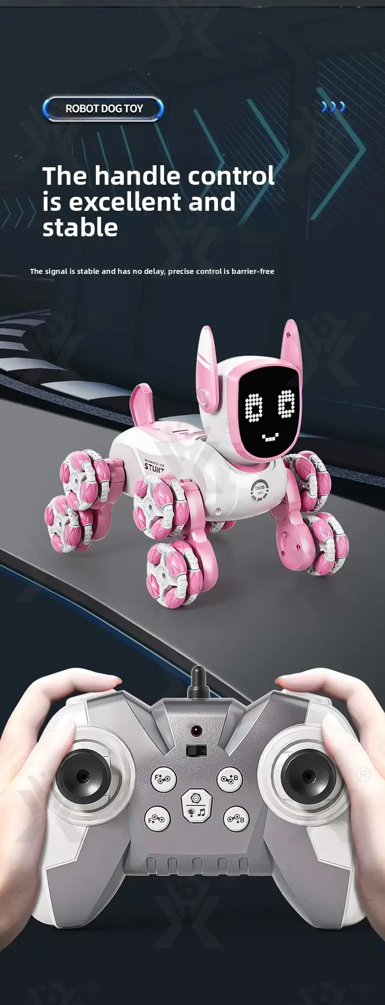 Intelligent Voice Control Eight-Wheel Stunt Robot Dog with Light and Music · TV10118 · detail image 9 of 11