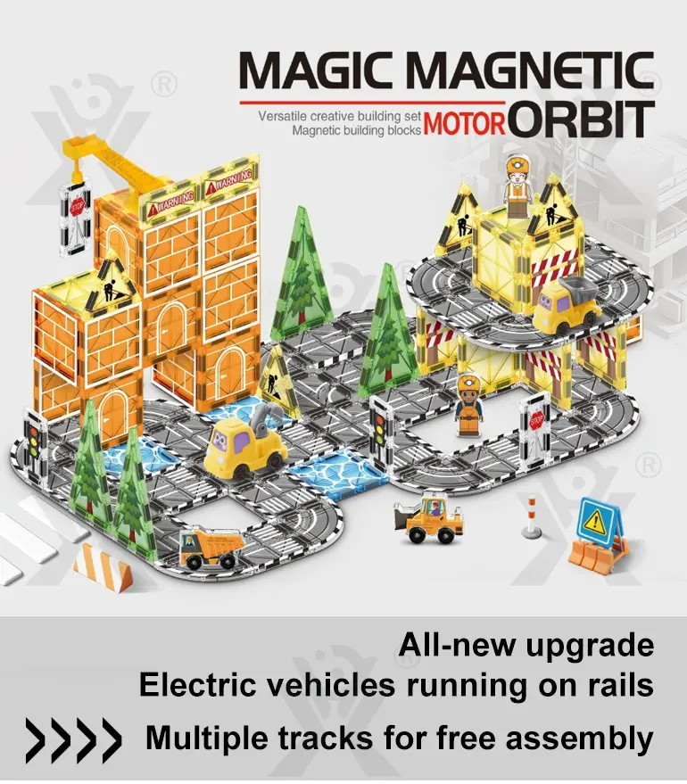 Engineer Magnetic Tile Sets For Kids, STEM Montessori Toy · TV10104 · detail image 1 of 6