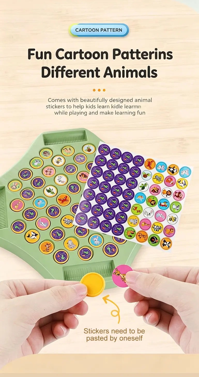 Animal Flip Chess Memory Game, DIY Stickers · TV10065 · detail image 7 of 9
