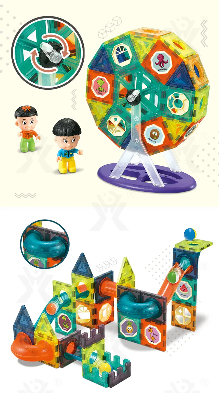 Magnetic Tiles Marble Run, 3D Magnetic Building Blocks Set Race Track Toy for Kids · TV10090 · detail image 5 of 9